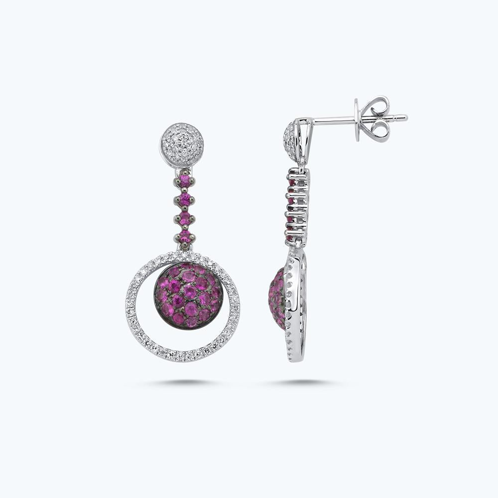 Boucles D'oreilles Diamants Colorés