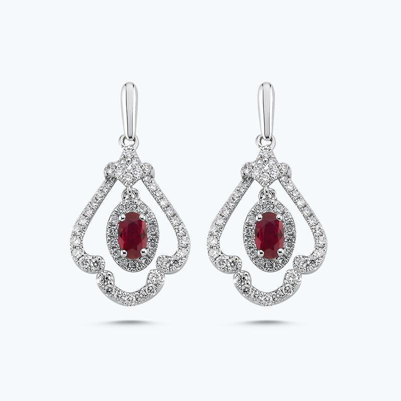 Ruby Diamond Earrings