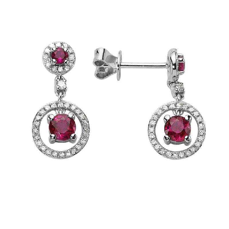 Ruby Diamond Earrings