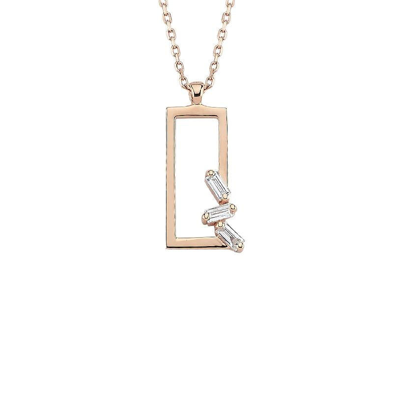 Collier Diamant Baguette