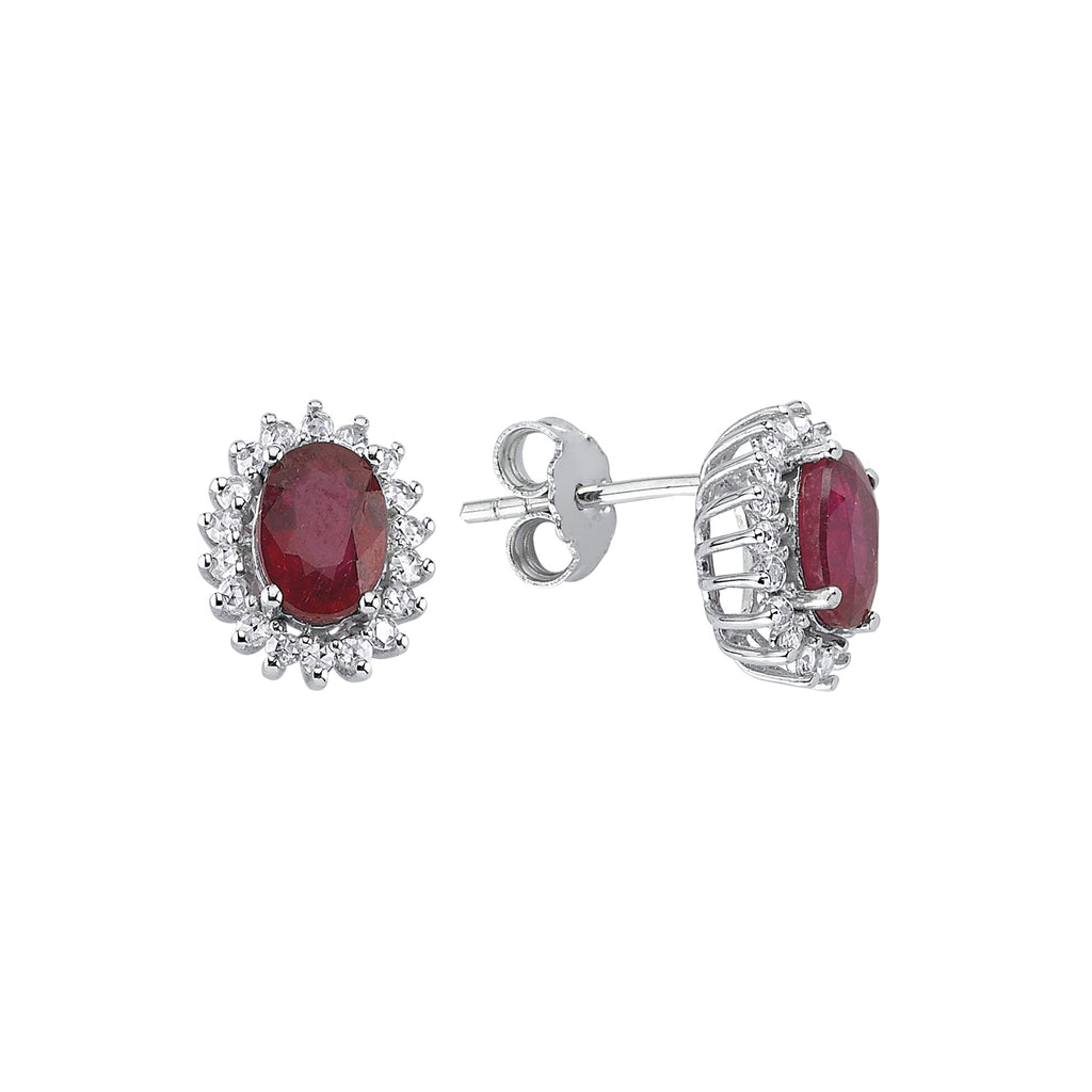 Boucles d'Oreilles Diamant Rubis