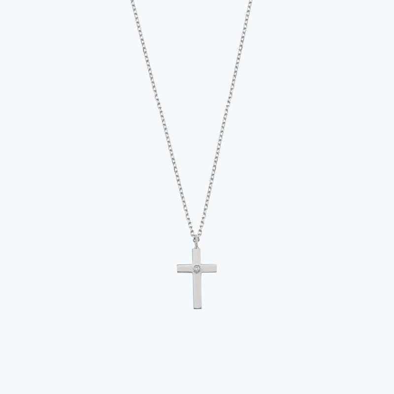 Kreuz Silber Diamantkette