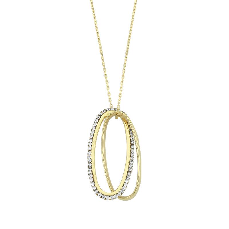 Double Ellipse Gold Necklace