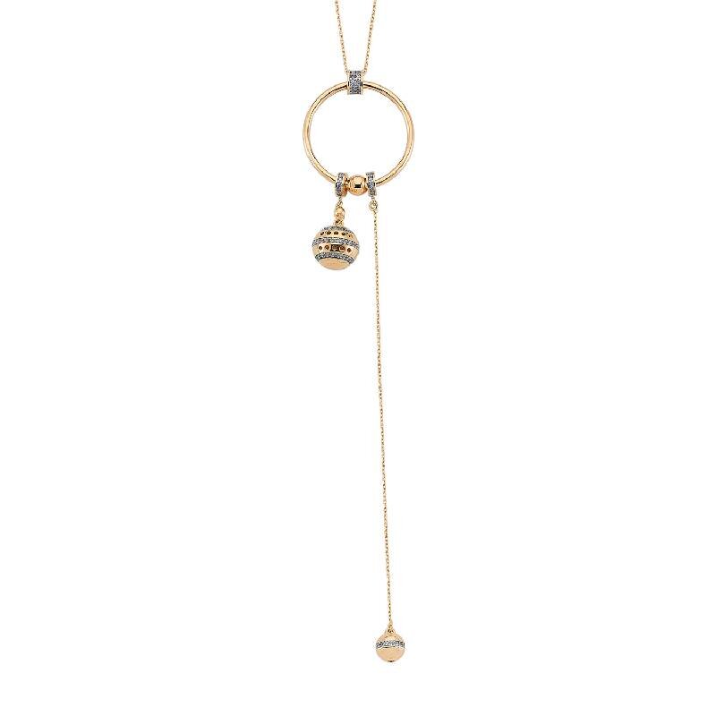 Dangling Circle Gold Necklace