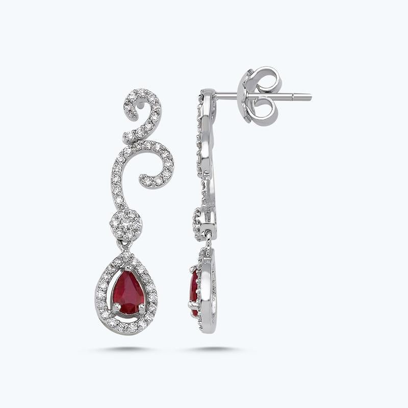 Boucles d'Oreilles Diamant Rubis