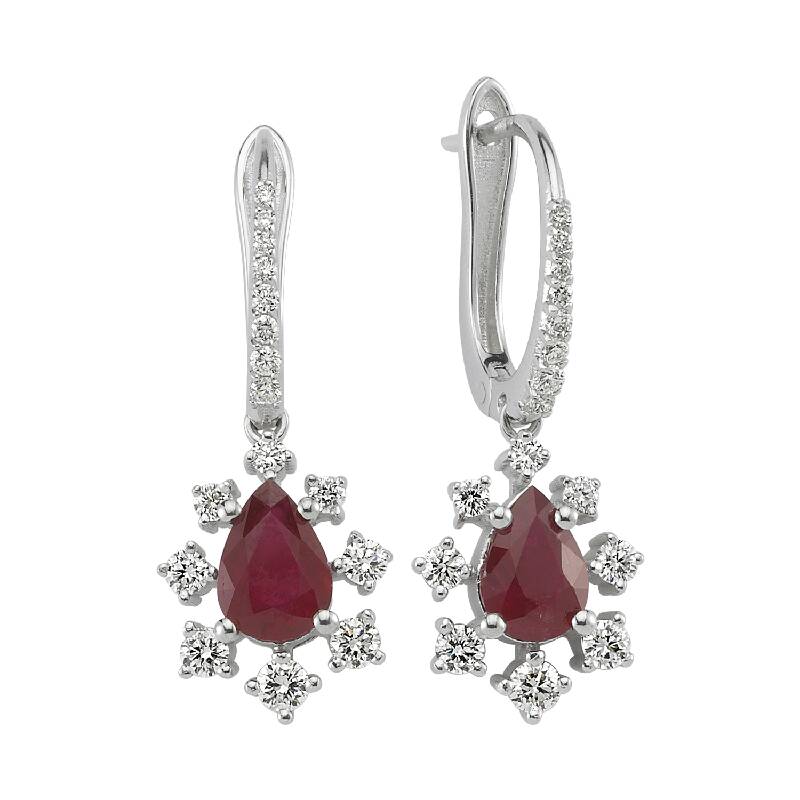 Ruby Diamond Earrings