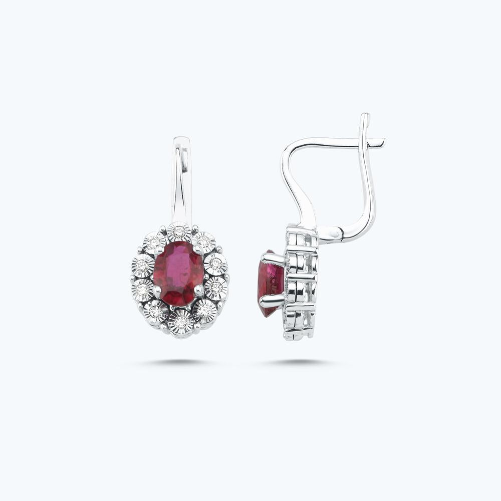 Ruby Diamond Earrings