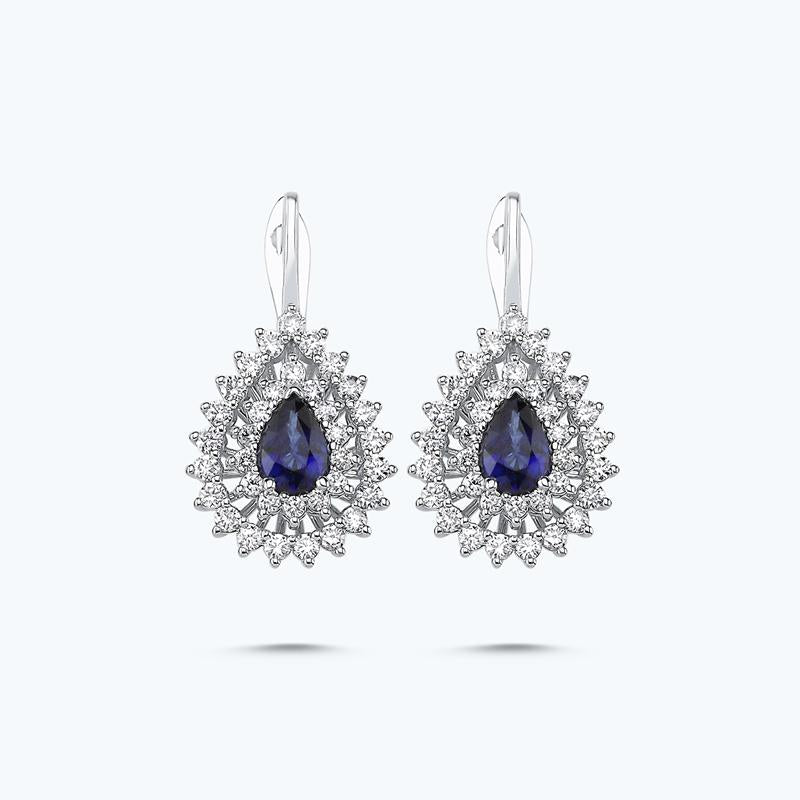 Sapphire Diamond Earring