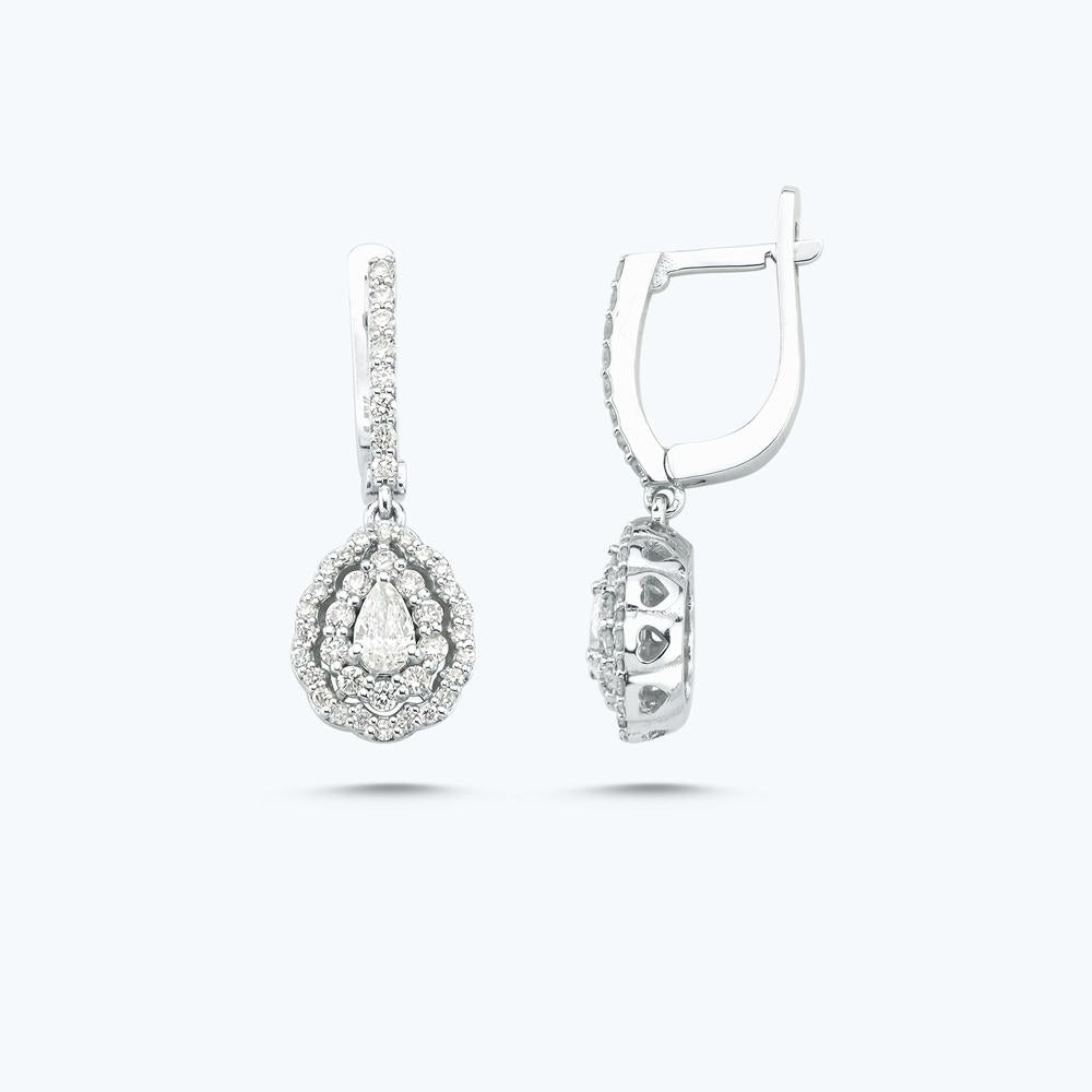 Boucles d'Oreilles Diamant Baguette