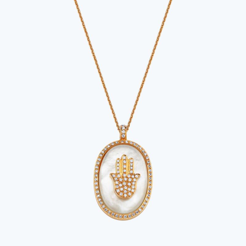 Fatıma Ana Hand Diamond Necklace