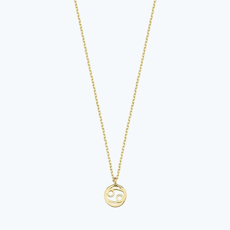 Zodiac Sign Cancer Gold Necklace