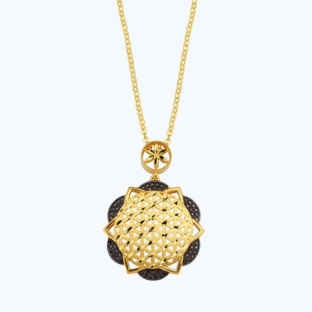 22K Mandala Gold Necklace