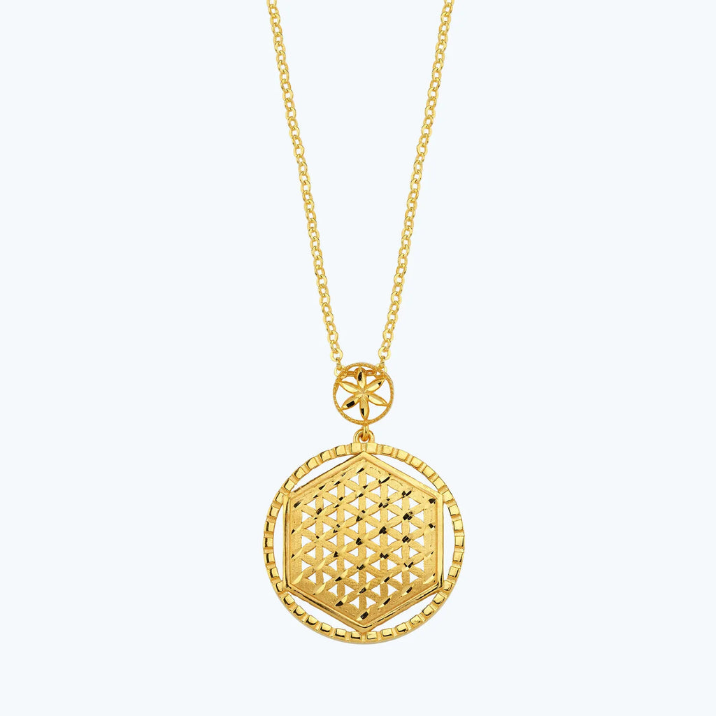 22K Flower of Life Gold Necklace