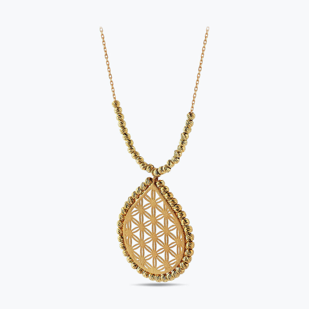 22K Flower of Lİfe Gold Necklace