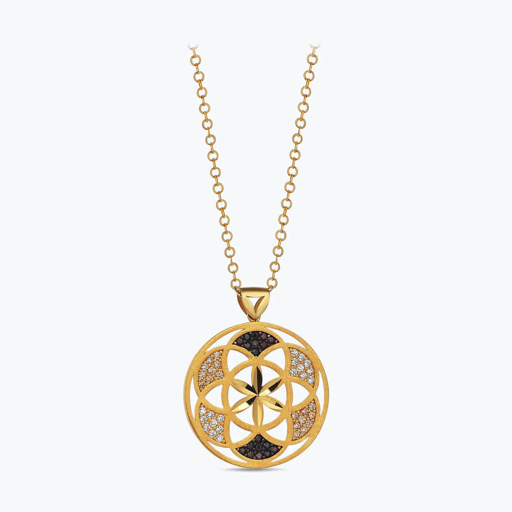 22K Flower of Lİfe Gold Necklace