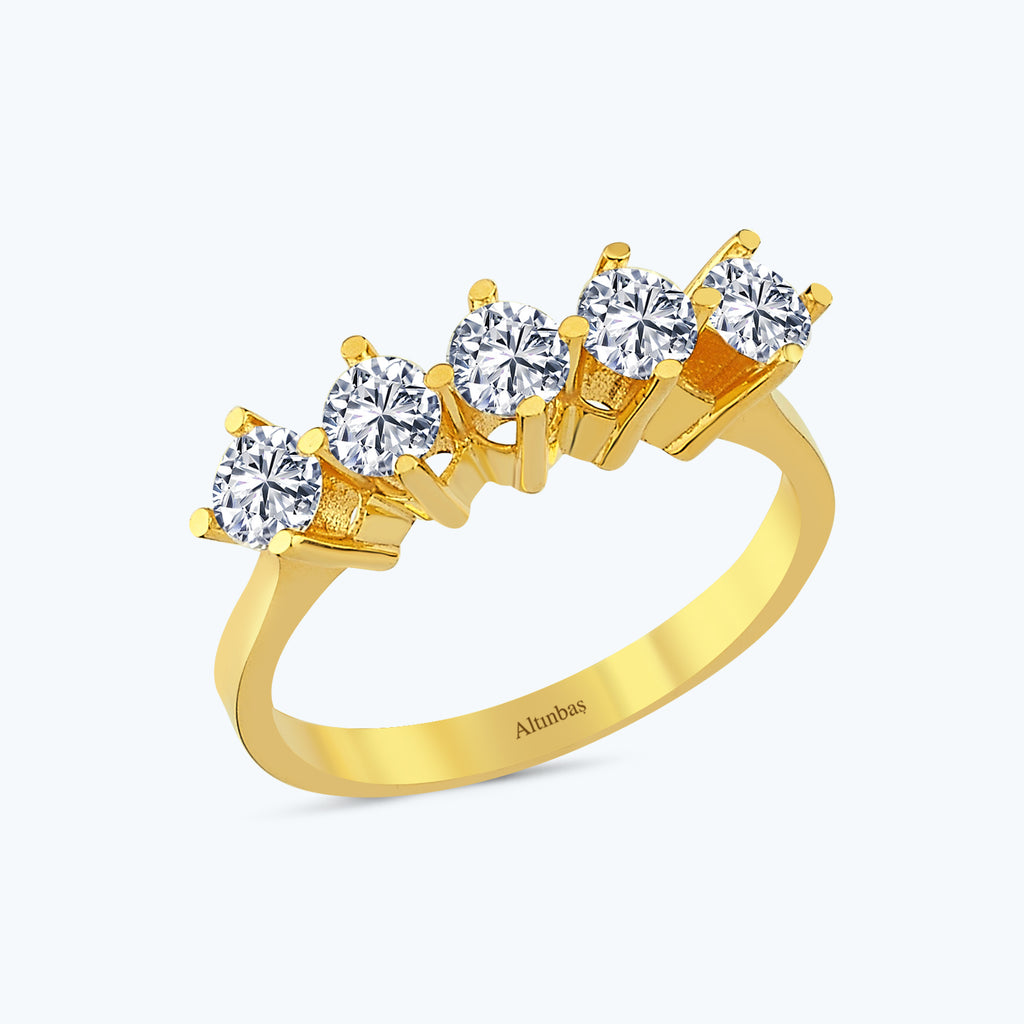 Five Stone Gold Ring