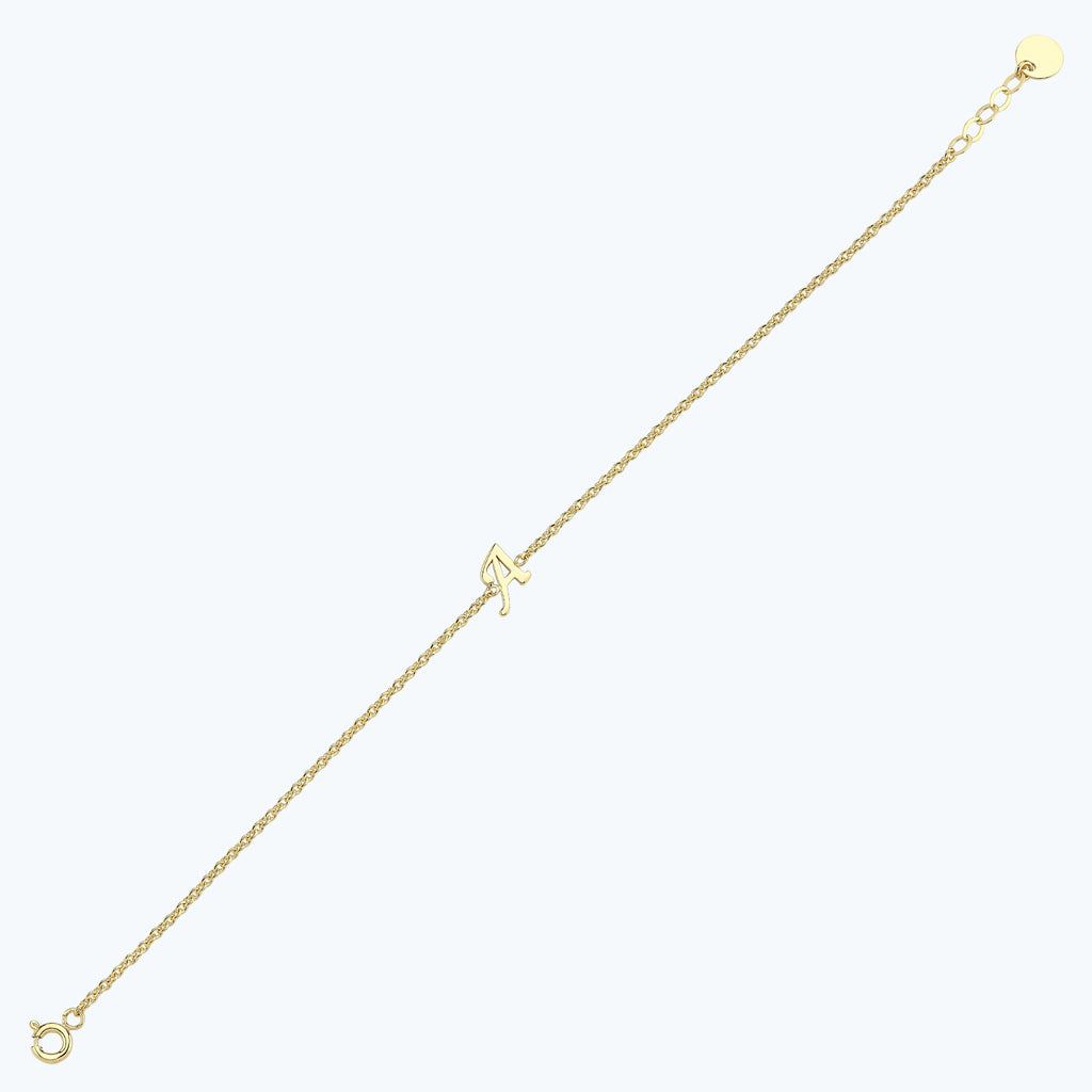 Letter A Gold Bracelet