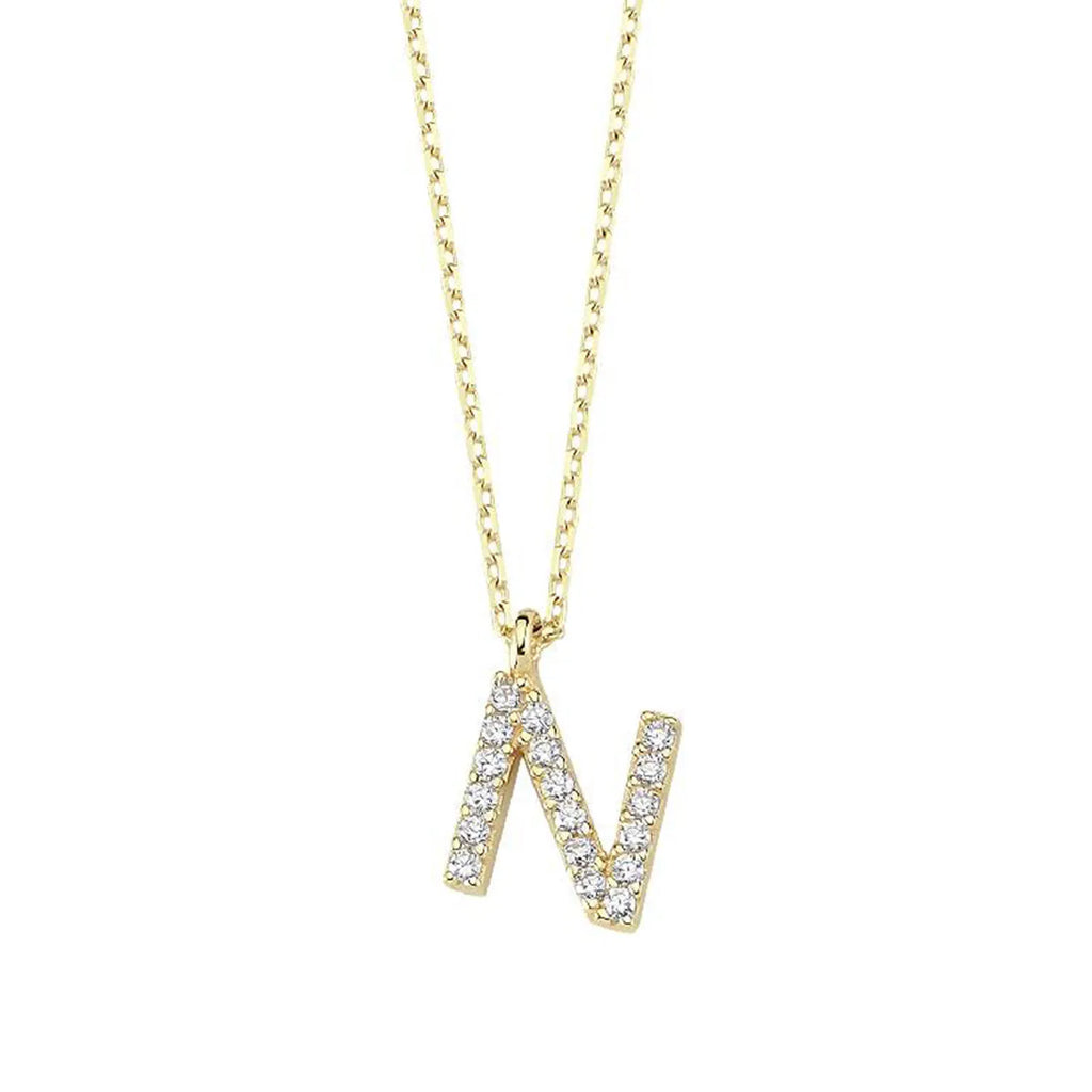 Letter N Gold Necklace