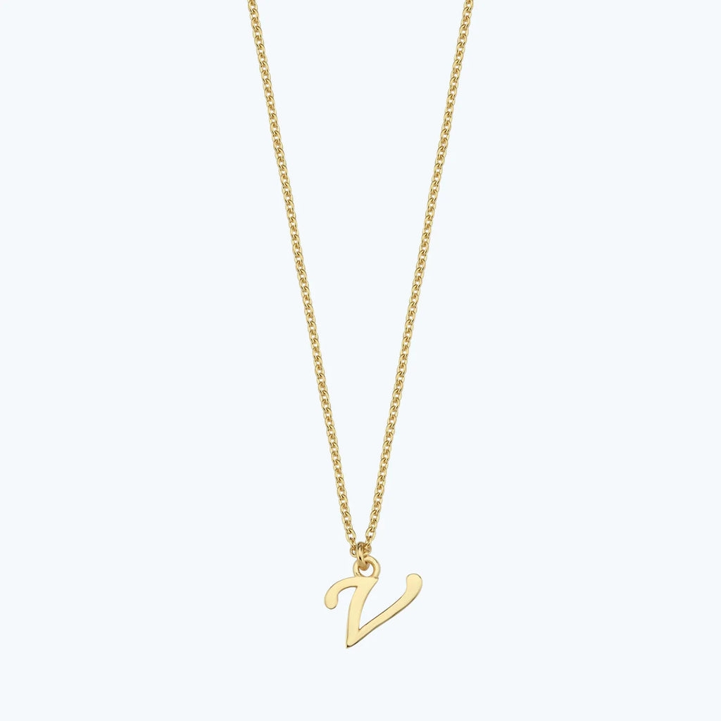 Letter V Gold Necklace