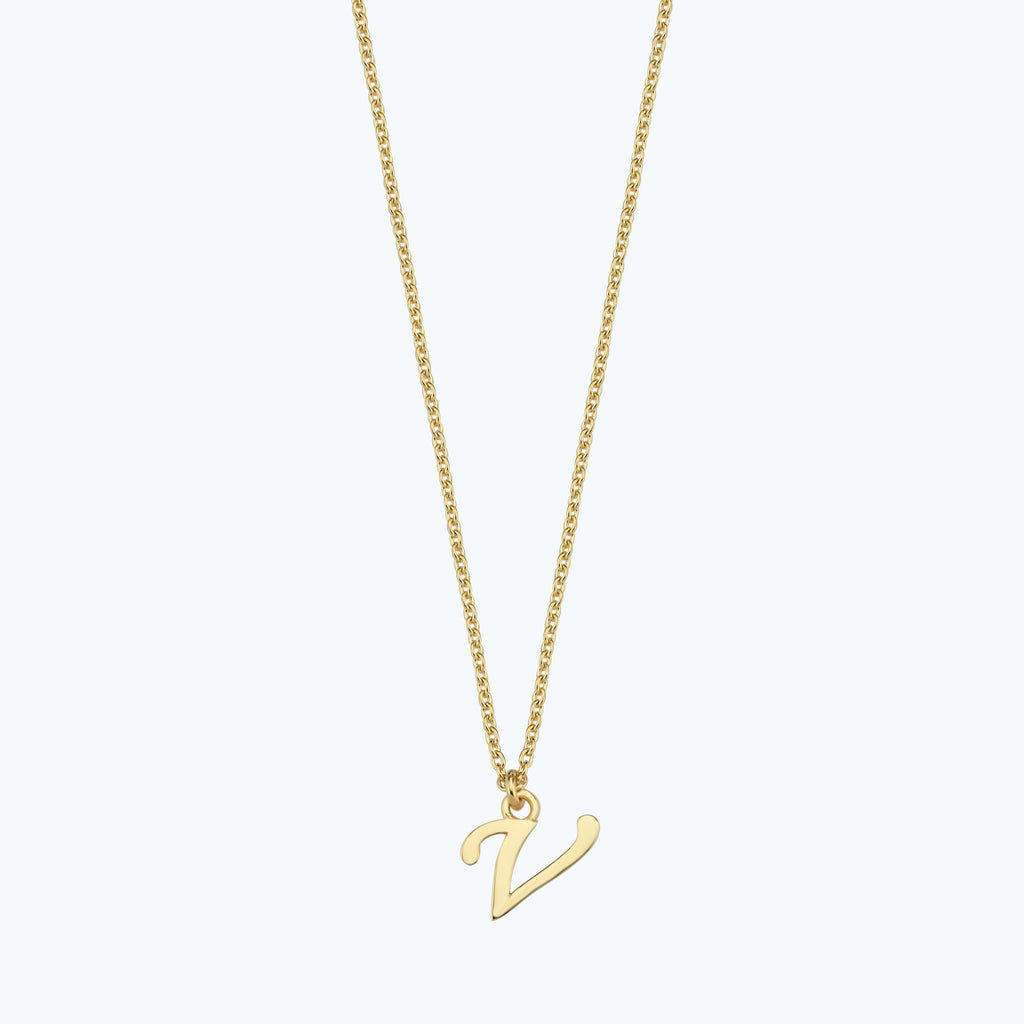 Letter V Gold Necklace