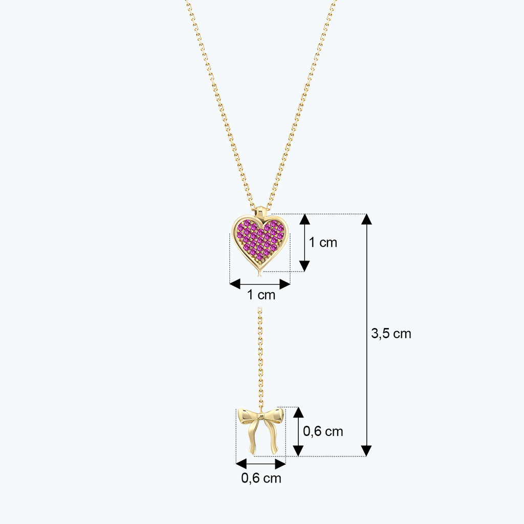 Besties Heart Gold Necklace