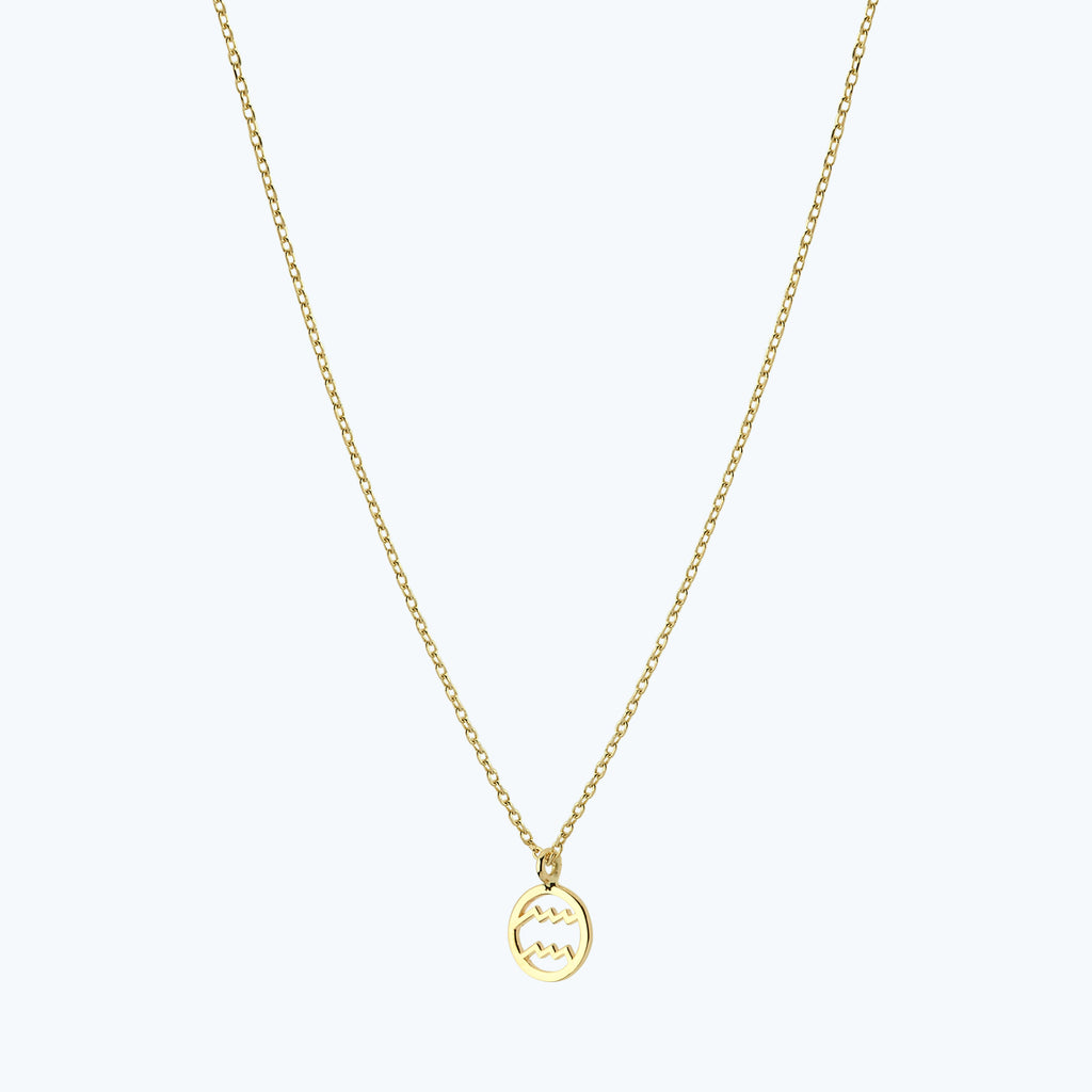 Zodiac Sign Gold Necklace Aquarius