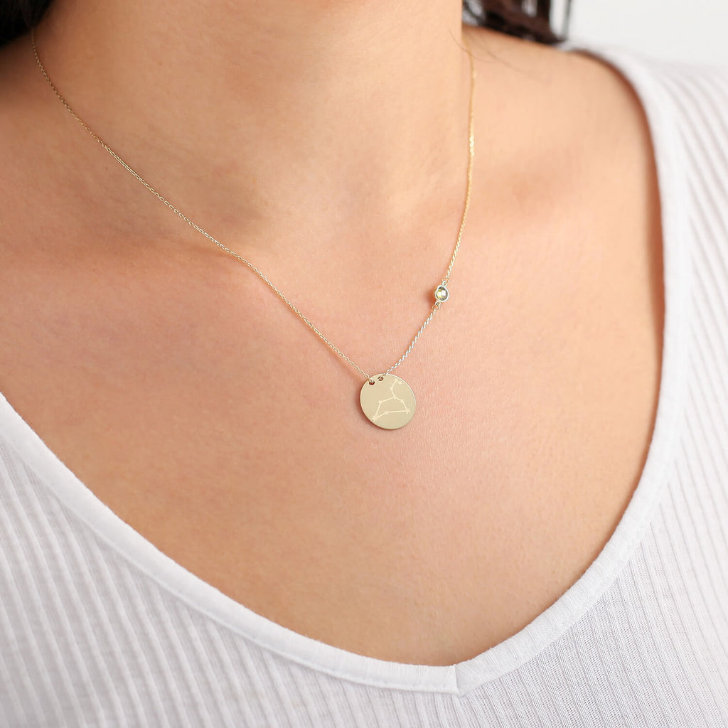 Zodiac Sign Gold Necklace Leo