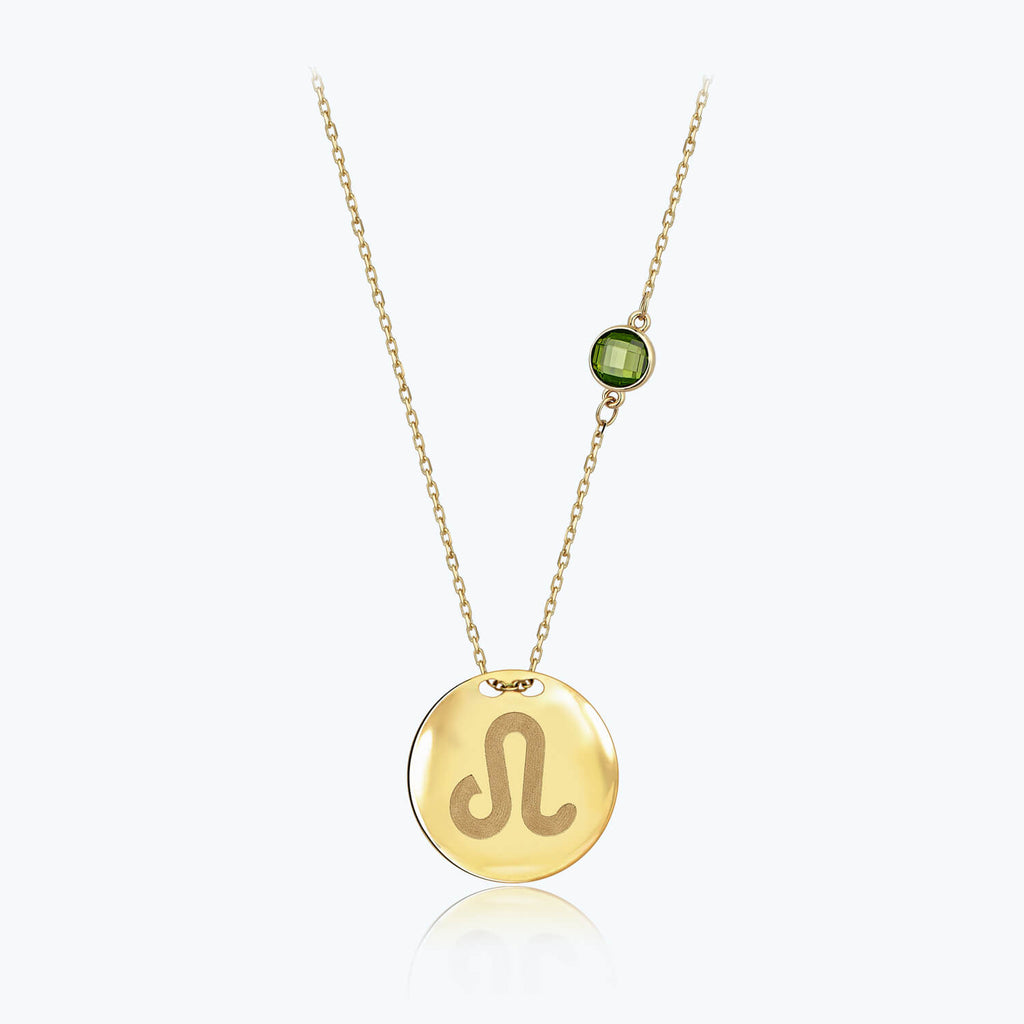 Zodiac Sign Gold Necklace Leo