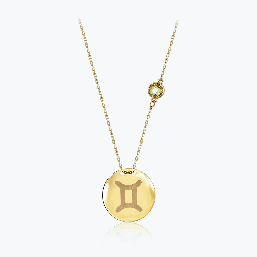 Zodiac Sign Gold Necklace Gemini