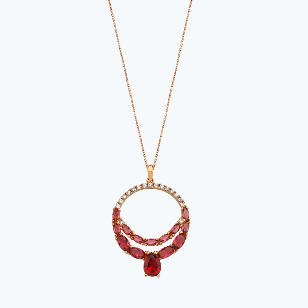 Colored Stone Gold Necklace