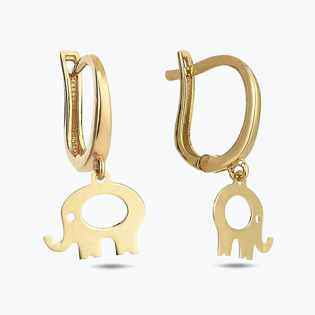 Boucles d'Oreilles Or Éléphant