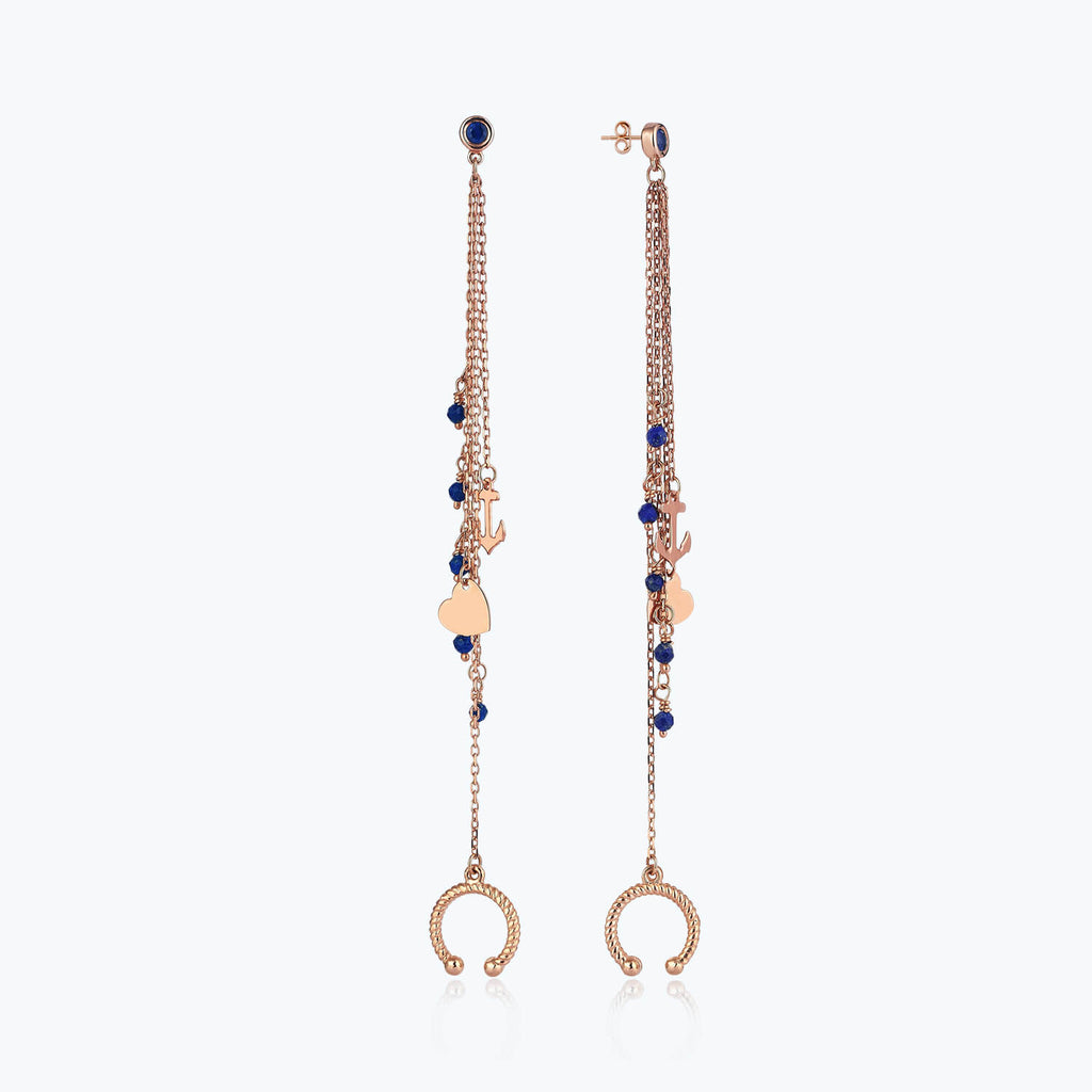 Marin Lapis Stone Gold Earrings