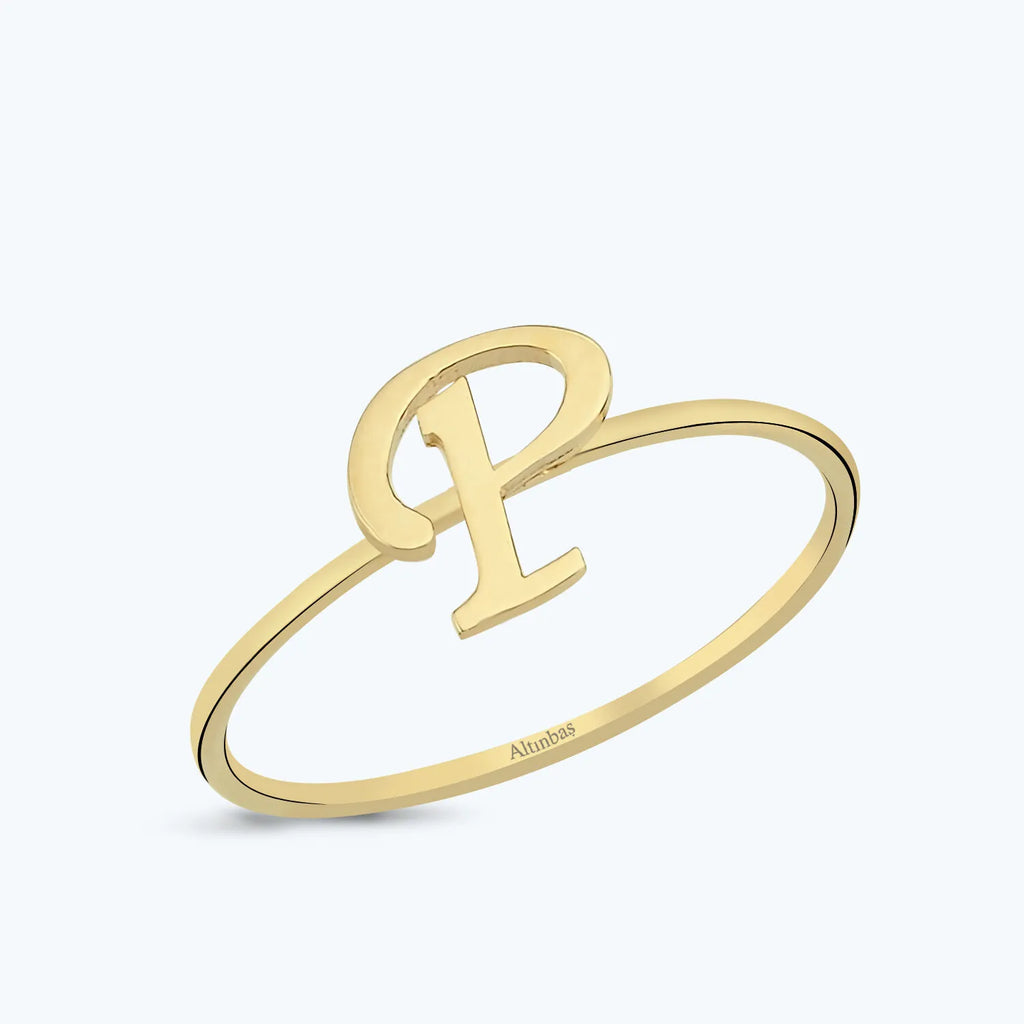 Bague Or Lettre P