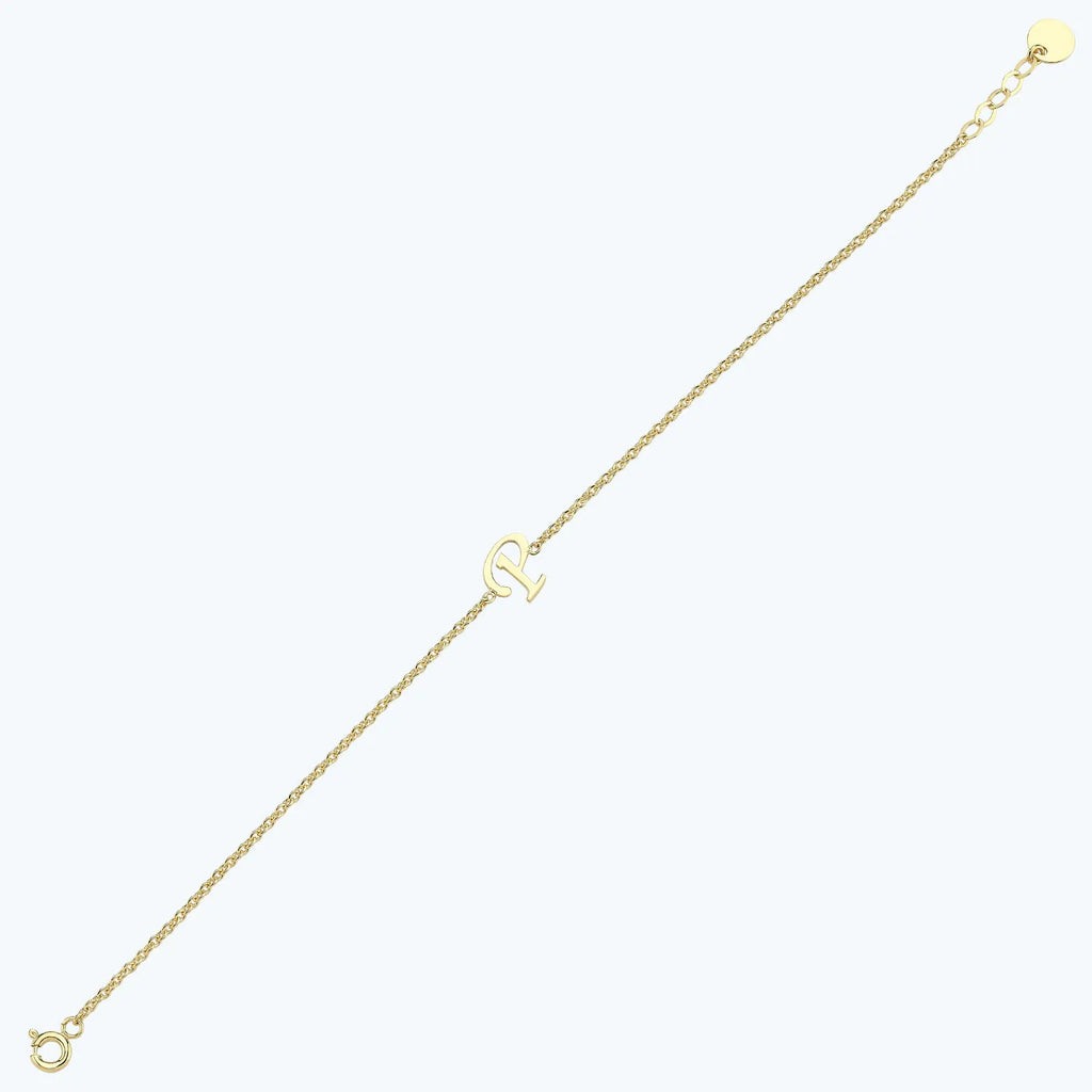 Letter P Gold Bracelet