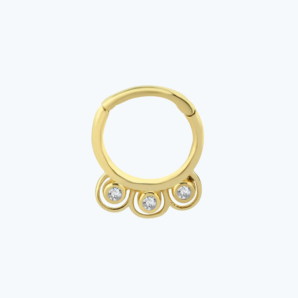 Gold Hoop Clicker Piercing