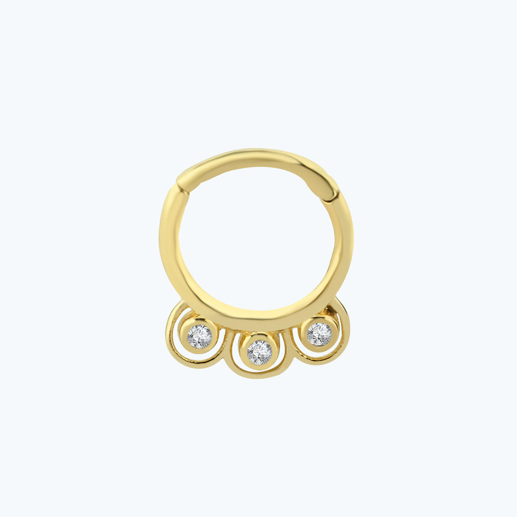 Gold Hoop Clicker Piercing