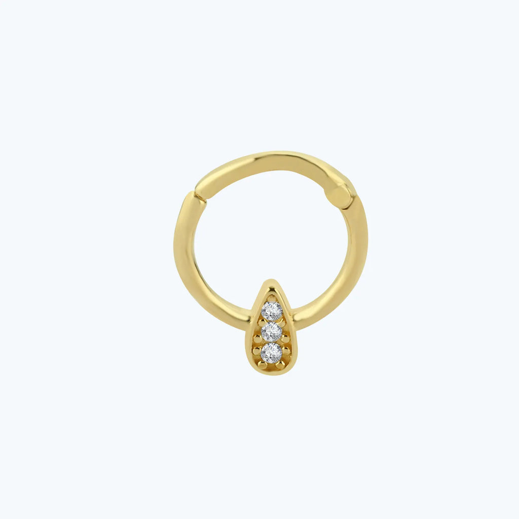 Tropfen Segmentring Clicker Gold Piercing