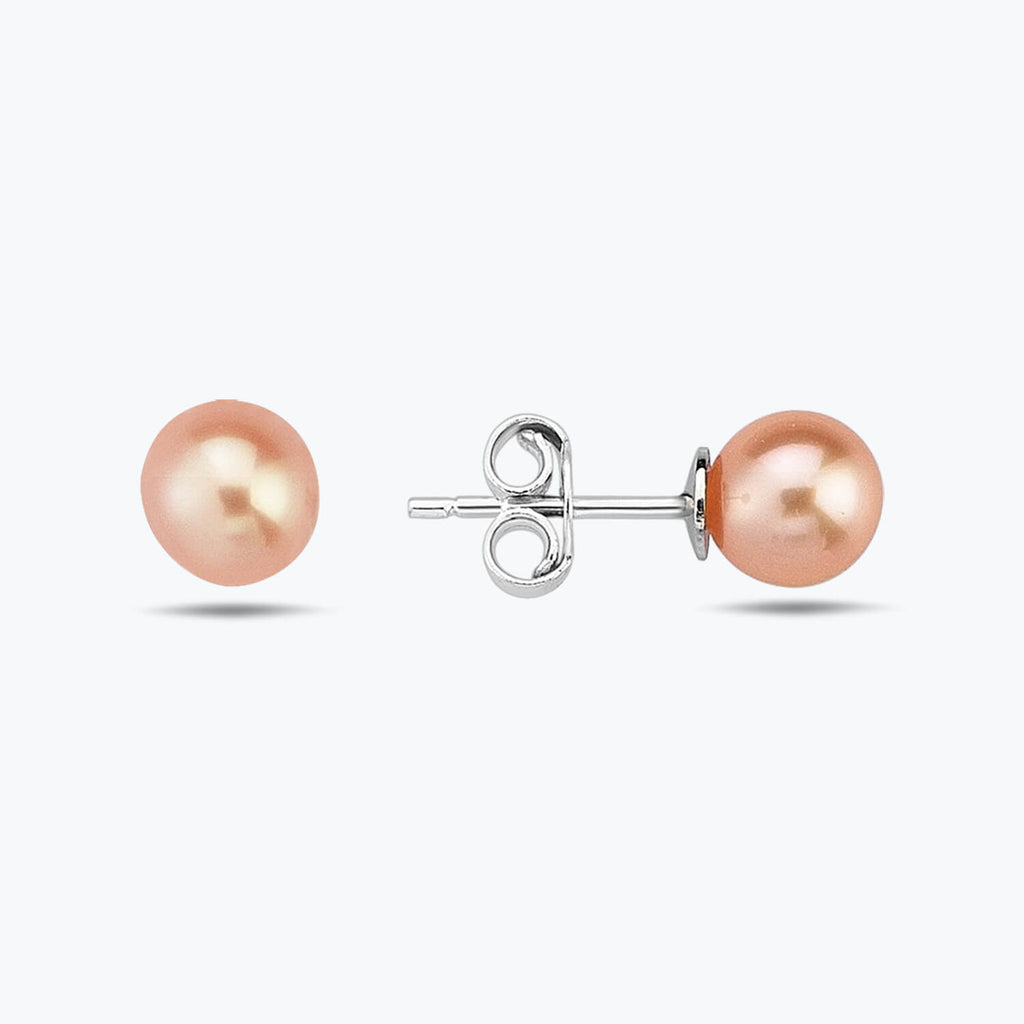 Pink Pearl Gold Earrings