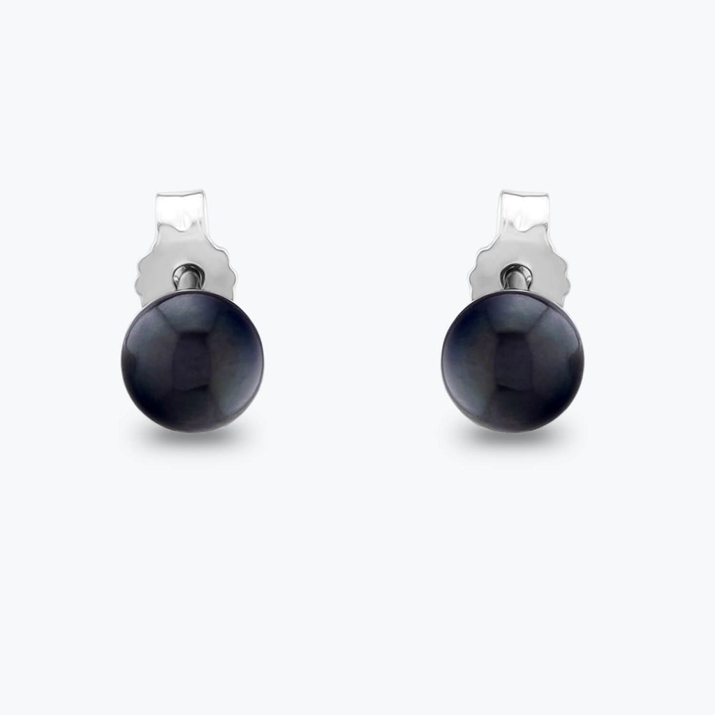 Black Pearl Gold Earrings