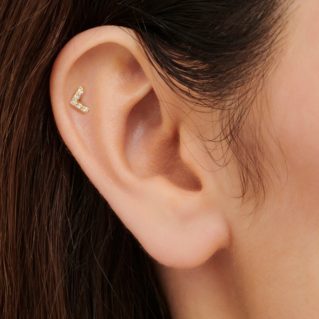 Gold Tragus Piercing