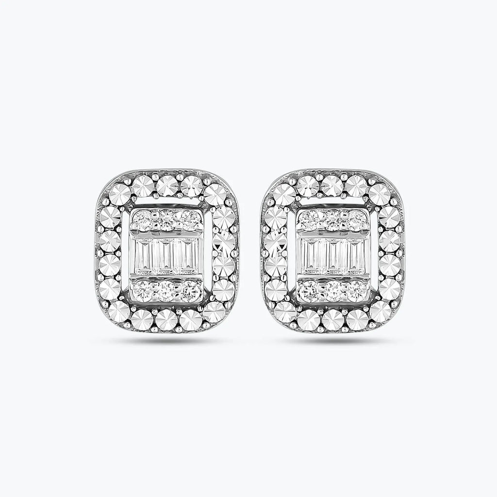 Boucles d'Oreilles Diamant Baguette