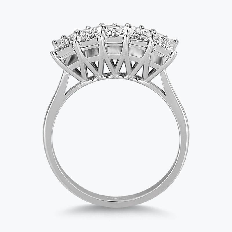 Fünf Steine Baguette Diamantring