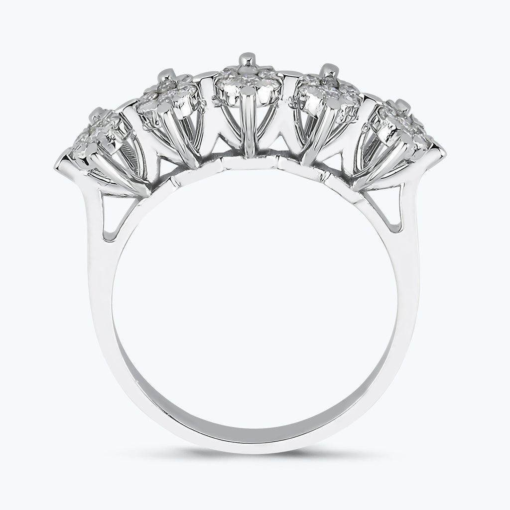 Fünf Steine Bouquet Diamantring