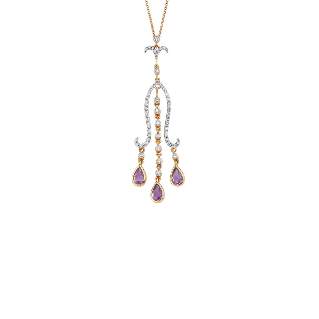 Amethyst Diamond Necklace